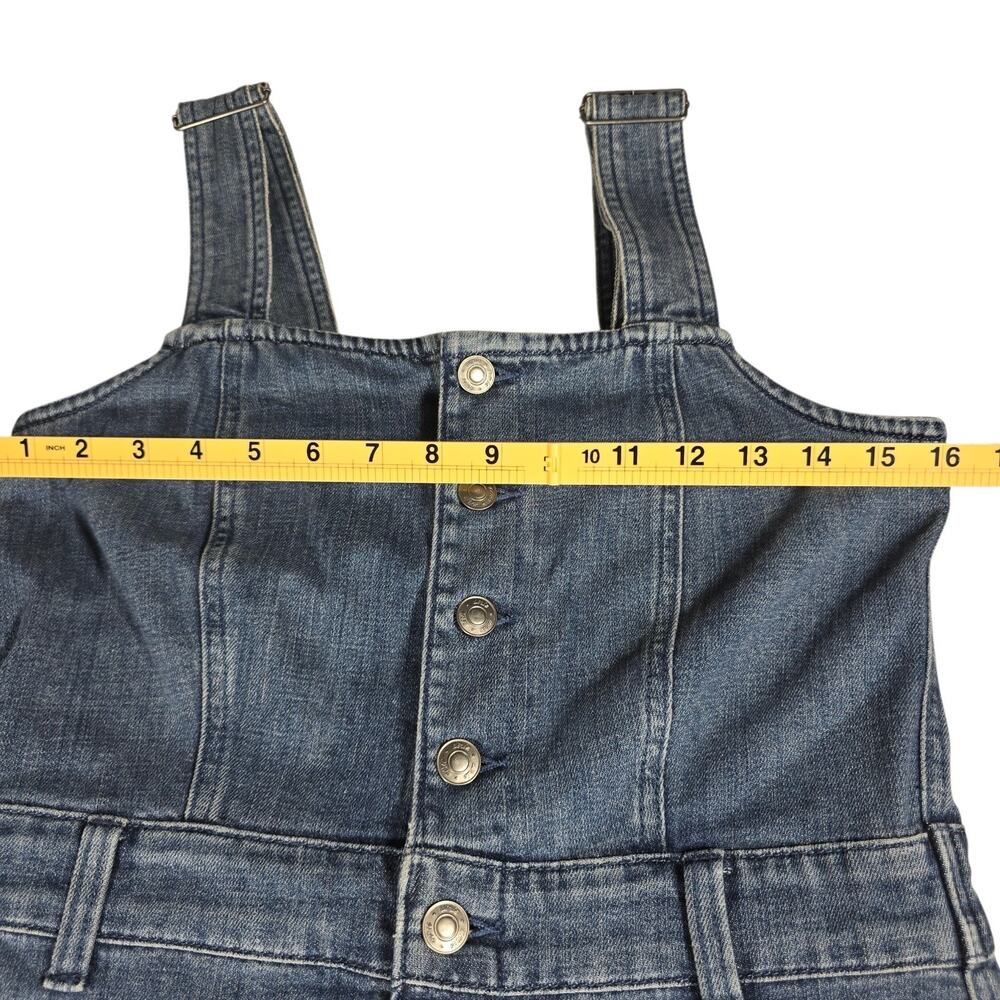 Aerie Denim Kick Flare Overalls Jumpsuit S Blue Wide Leg Adjustable Straps - Picture 13 of 16